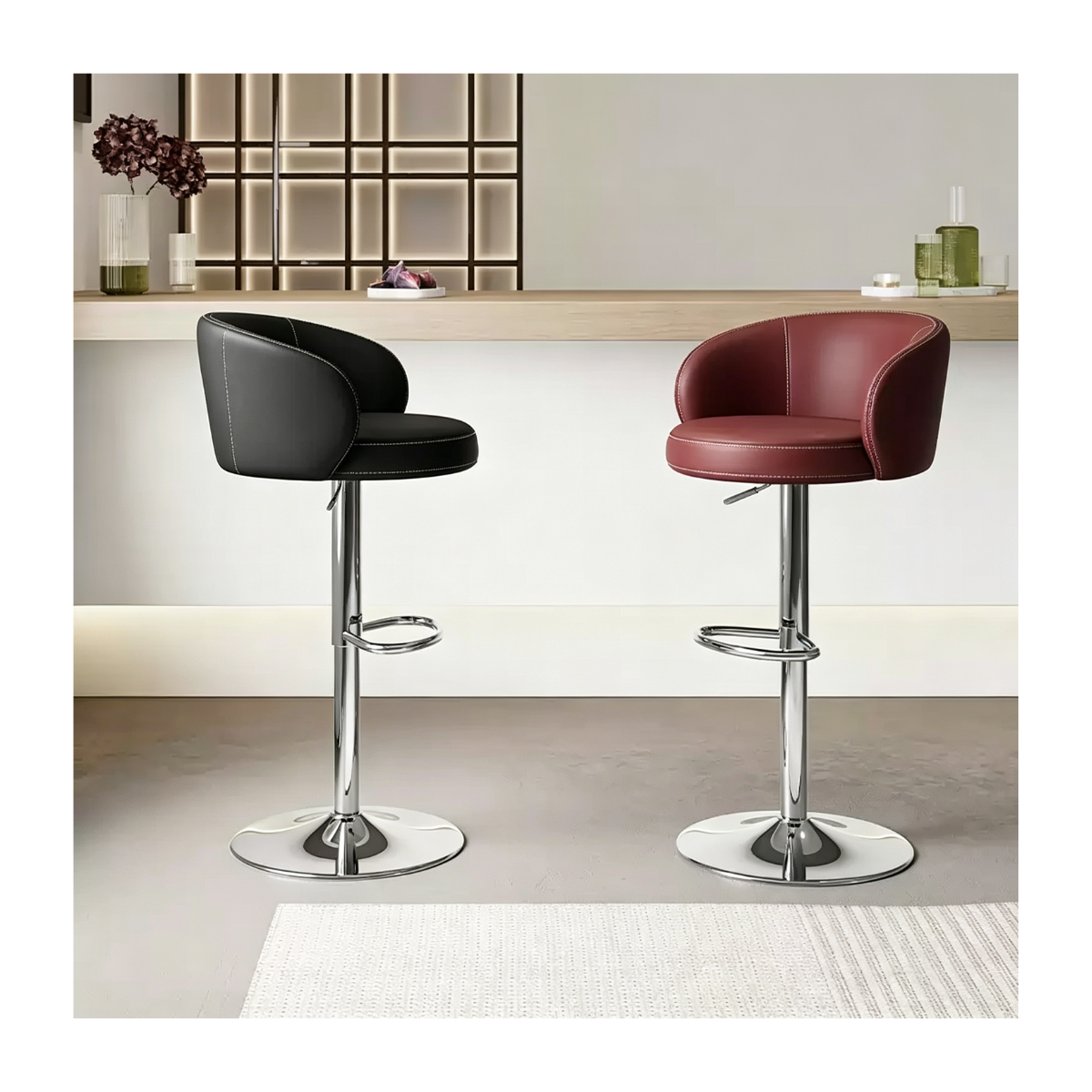 Contrast Stitch Bar Stool